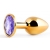 Золотистая анальная пробка с фиолетовым стразом - 7,2 см. - Anal Jewelry Plug - купить с доставкой в Кургане