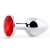 Серебристая анальная пробка с красным стразом - 7,2 см. - Anal Jewelry Plug - купить с доставкой в Кургане