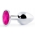 Серебристая анальная пробка с малиновым кристаллом - 7,2 см. - Anal Jewelry Plug - купить с доставкой в Кургане