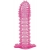 Гелевая розовая насадка с шипами - 12 см. - Toyfa Basic - в Кургане купить с доставкой