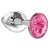 Малая серебристая анальная пробка Diamond Pink Sparkle Small с розовым кристаллом - 7 см. - Lola Games - купить с доставкой в Кургане