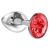 Малая серебристая анальная пробка Diamond Red Sparkle Small с красным кристаллом - 7 см. - Lola Games - купить с доставкой в Кургане