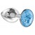 Малая серебристая анальная пробка Diamond Light blue Sparkle Small с голубым кристаллом - 7 см. - Lola Games - купить с доставкой в Кургане