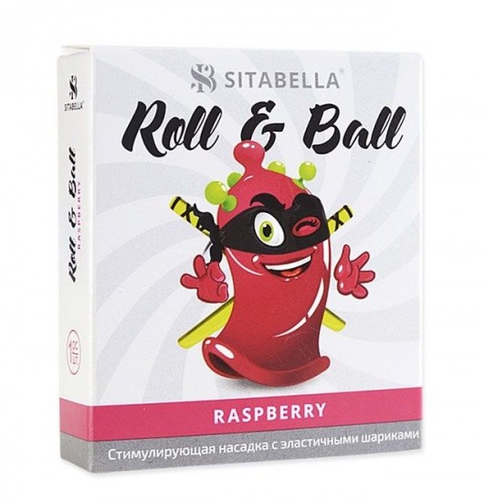 Стимулирующий презерватив-насадка Roll   Ball Raspberry - Sitabella - купить с доставкой в Кургане