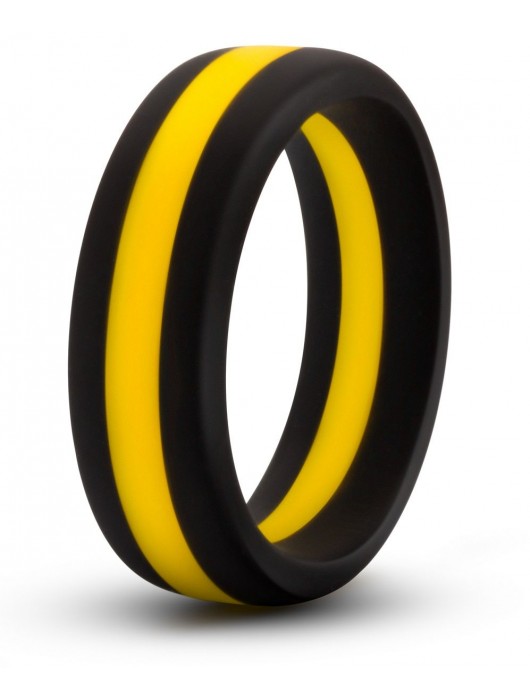 Черно-желтое силиконовое эрекционное кольцо Silicone Go Pro Cock Ring - Blush Novelties - в Кургане купить с доставкой