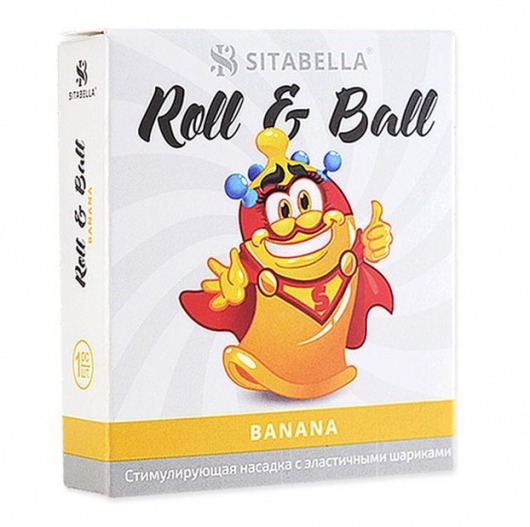 Стимулирующий презерватив-насадка Roll   Ball Banana - Sitabella - купить с доставкой в Кургане