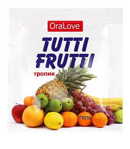 Пробник гель-смазки Tutti-frutti со вкусом тропических фруктов - 4 гр. - Биоритм - купить с доставкой в Кургане