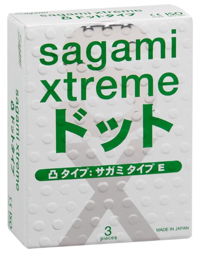 Презервативы Sagami Xtreme SUPER DOTS с точками - 3 шт. - Sagami - купить с доставкой в Кургане