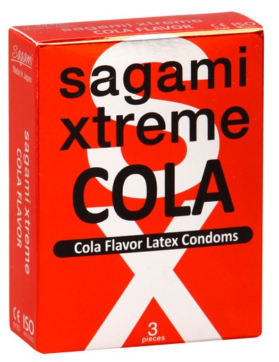 Ароматизированные презервативы Sagami Xtreme COLA - 3 шт. - Sagami - купить с доставкой в Кургане