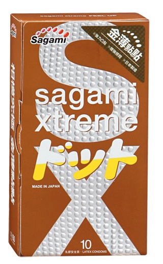 Презервативы Sagami Xtreme FEEL UP с точечной текстурой и линиями прилегания - 10 шт. - Sagami - купить с доставкой в Кургане