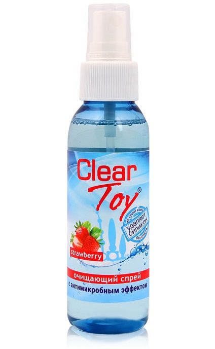 Очищающий спрей для игрушек CLEAR TOY Strawberry - 100 мл. - Биоритм - купить с доставкой в Кургане