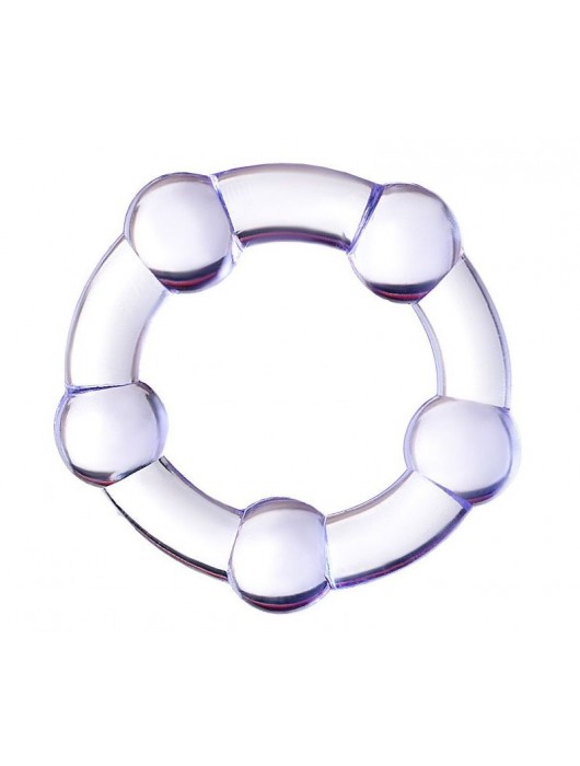 Фиолетовое эрекционное кольцо на пенис с бусинами - Штучки-дрючки - в Кургане купить с доставкой