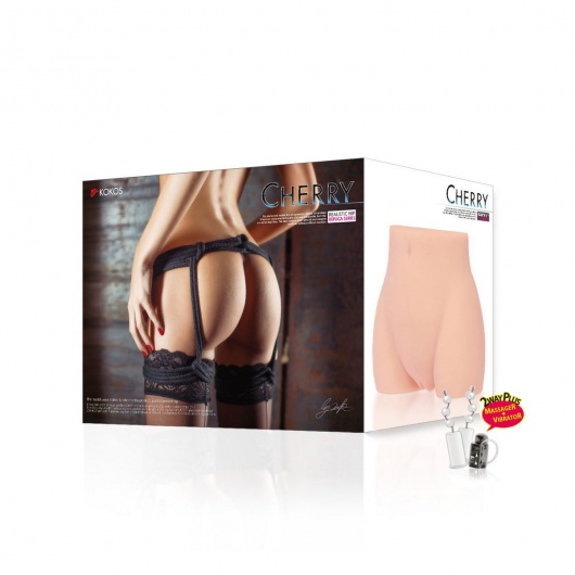 Мастурбатор-полуторс Cherry с вибрацией и двумя любовными тоннелями - KOKOS - в Кургане купить с доставкой