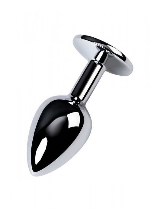 Серебристая конусовидная анальная пробка с фиолетовым кристаллом - 7 см. - ToyFa - купить с доставкой в Кургане