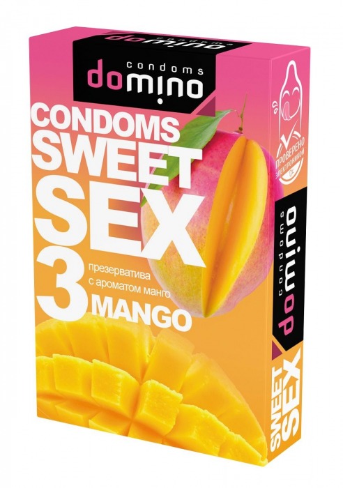 Презервативы для орального секса DOMINO Sweet Sex с ароматом манго - 3 шт. - Domino - купить с доставкой в Кургане