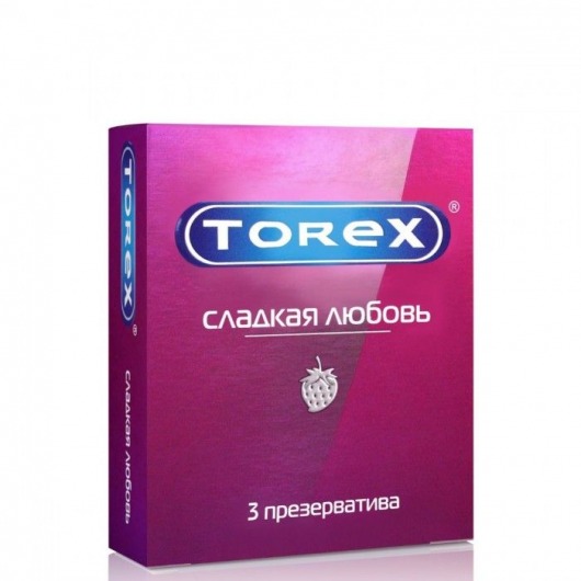 Презервативы Torex  Сладкая любовь  с ароматом клубники - 3 шт. - Torex - купить с доставкой в Кургане