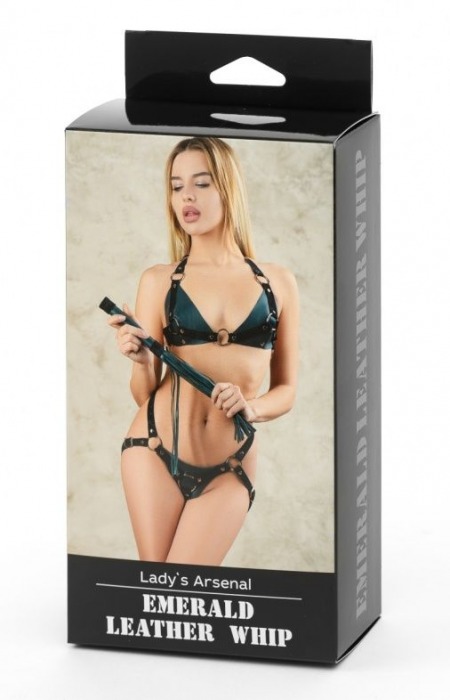 Плеть изумрудного цвета Ladys Arsenal с гладкой ручкой - 45 см. - БДСМ Арсенал - купить с доставкой в Кургане