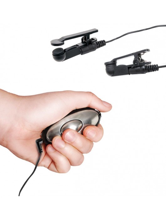 Черные электрические зажимы для сосков Shock Therapy Nipple Clamps - Pipedream - купить с доставкой в Кургане