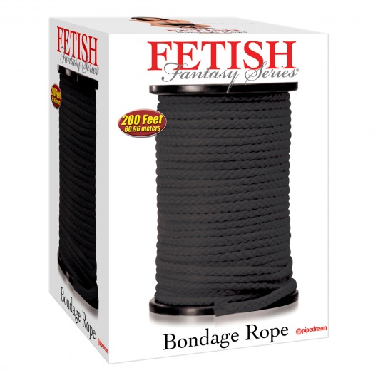 Черная веревка для связывания Bondage Rope - 60,9 м. - Pipedream - купить с доставкой в Кургане