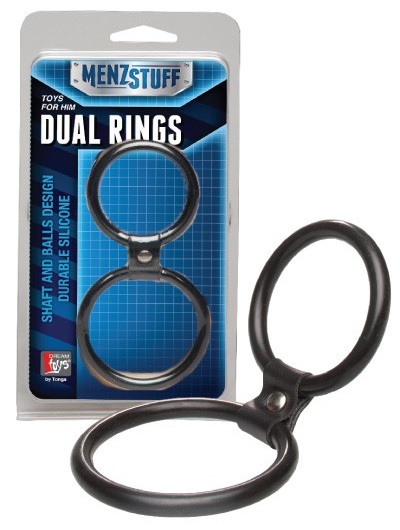 Чёрное двойное эрекционное кольцо Dual Rings Black - Dream Toys - в Кургане купить с доставкой