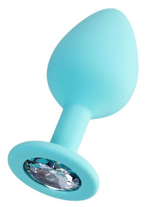 Мятная анальная втулка Brilliant с прозрачным кристаллом - 8 см. - ToyFa - купить с доставкой в Кургане