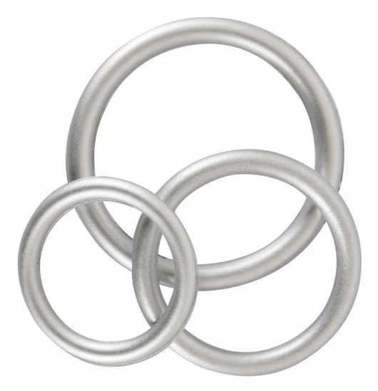 Набор из 3 эрекционных колец под металл Metallic Silicone Cock Ring Set - Orion - в Кургане купить с доставкой
