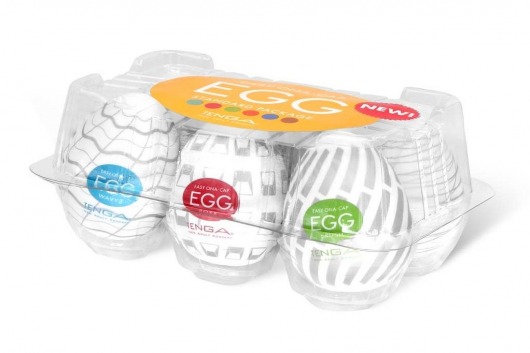 Набор из 6 мастурбаторов Tenga EGG Easy Beat с различным рельефом - Tenga - в Кургане купить с доставкой