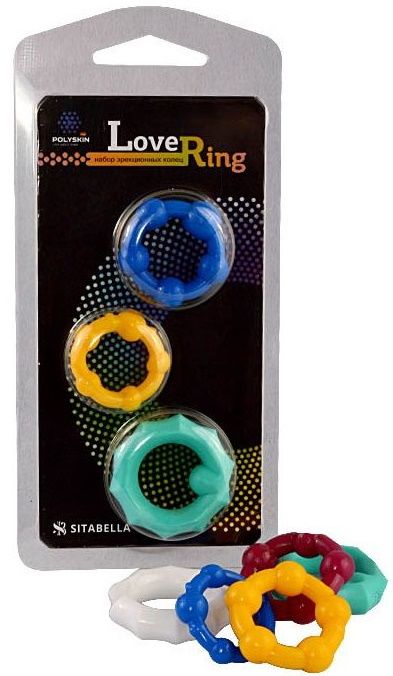 Набор из 3 цветных эрекционных колец Love Ring - Sitabella - в Кургане купить с доставкой