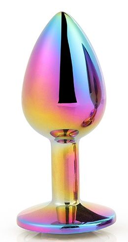 Голографическая анальная втулка с радужным кристаллом - 7,1 см. - Dream Toys - купить с доставкой в Кургане