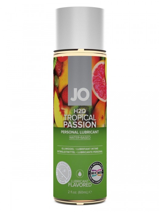 Лубрикант на водной основе с ароматом тропических фруктов JO Flavored Tropical Passion - 60 мл. - System JO - купить с доставкой в Кургане