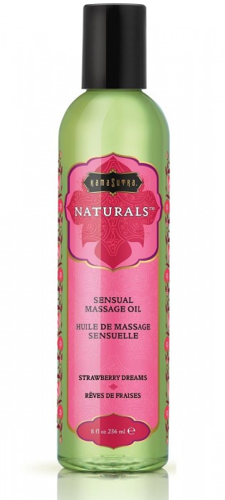 Массажное масло Naturals Strawberry Dreams с ароматом клубники - 236 мл. - Kama Sutra - купить с доставкой в Кургане