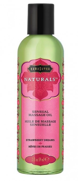 Массажное масло Naturals Strawberry Dreams с ароматом клубники - 59 мл. - Kama Sutra - купить с доставкой в Кургане
