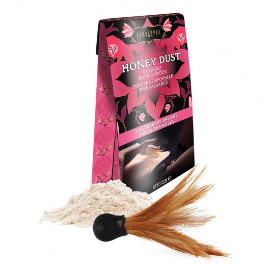Пудра для тела Honey Dust Body Powder с ароматом клубники - 28 гр. - Kama Sutra - купить с доставкой в Кургане