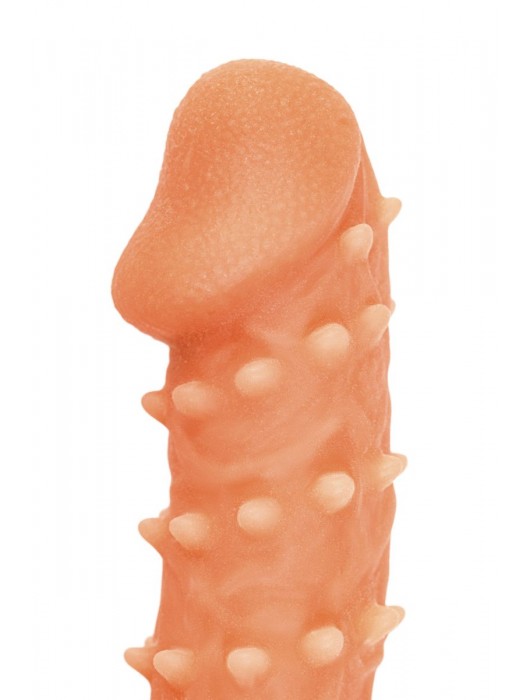 Телесная закрытая насадка с пупырышками Cock Sleeve Size S - 13,8 см. - KOKOS - в Кургане купить с доставкой