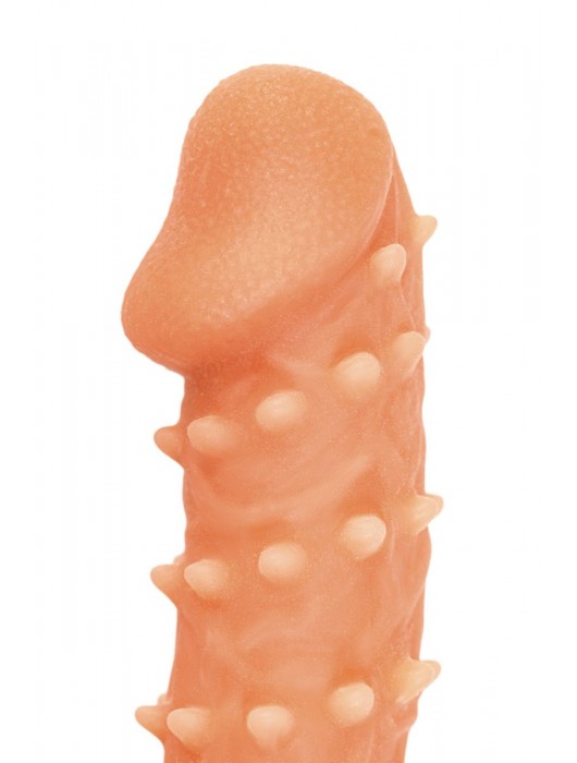 Телесная закрытая насадка с пупырышками Cock Sleeve Size L - 17,6 см. - KOKOS - в Кургане купить с доставкой