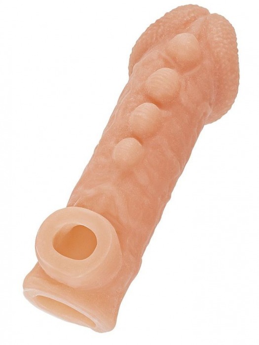 Телесная закрытая насадка с шишечками Cock Sleeve Size S - 13,8 см. - KOKOS - в Кургане купить с доставкой