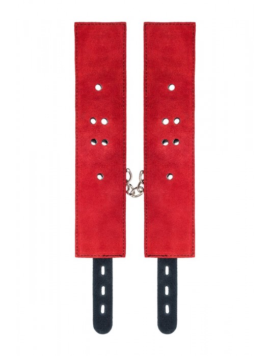 Красно-черные оковы на ноги из кожи - ToyFa - купить с доставкой в Кургане