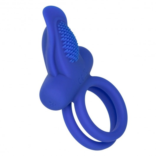 Синее перезаряжаемое эрекционное кольцо Silicone Rechargeable Dual Pleaser Enhancer - California Exotic Novelties - в Кургане купить с доставкой