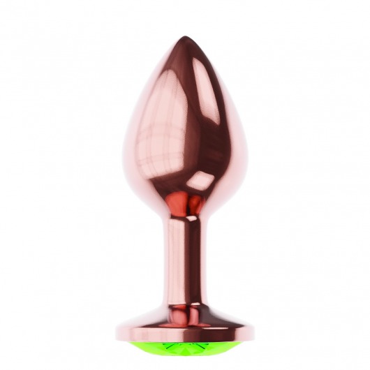 Пробка цвета розового золота с лаймовым кристаллом Diamond Emerald Shine S - 7,2 см. - Lola Games - купить с доставкой в Кургане
