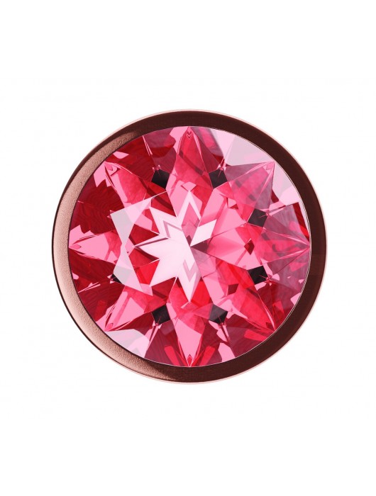 Пробка цвета розового золота с малиновым кристаллом Diamond Ruby Shine L - 8,3 см. - Lola Games - купить с доставкой в Кургане