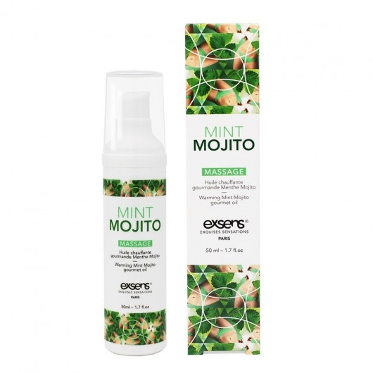 Разогревающее массажное масло с ароматом мохито Gourmet Mint Mojito - 50 мл. - Exsens - купить с доставкой в Кургане