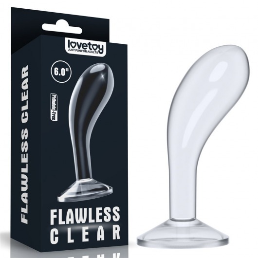 Прозрачный стимулятор простаты Flawless Clear Prostate Plug - 15 см. - Lovetoy - в Кургане купить с доставкой