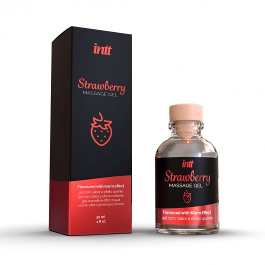 Массажный гель с ароматом клубники Strawberry - 30 мл. - INTT - купить с доставкой в Кургане