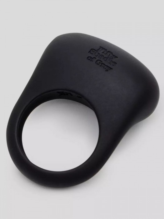 Черное эрекционное виброкольцо Sensation Rechargeable Vibrating Love Ring - Fifty Shades of Grey - в Кургане купить с доставкой