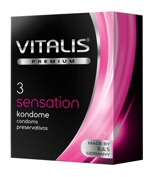 Презервативы с пупырышками и кольцами VITALIS PREMIUM sensation - 3 шт. - Vitalis - купить с доставкой в Кургане