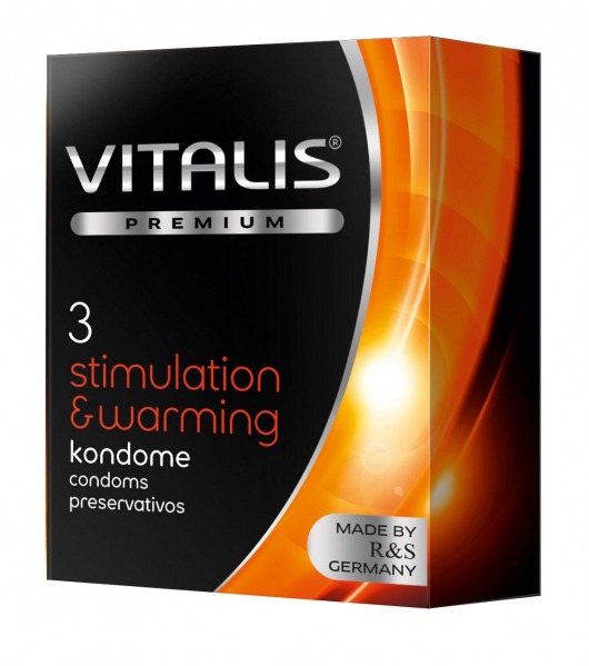 Презервативы VITALIS PREMIUM stimulation   warming с согревающим эффектом - 3 шт. - Vitalis - купить с доставкой в Кургане