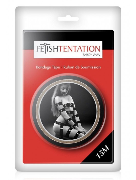 Черный скотч для фиксации - 15 м. - Fetish Tentation - купить с доставкой в Кургане