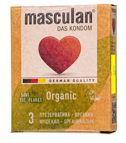 Экологически чистые презервативы Masculan Organic - 3 шт. - Masculan - купить с доставкой в Кургане