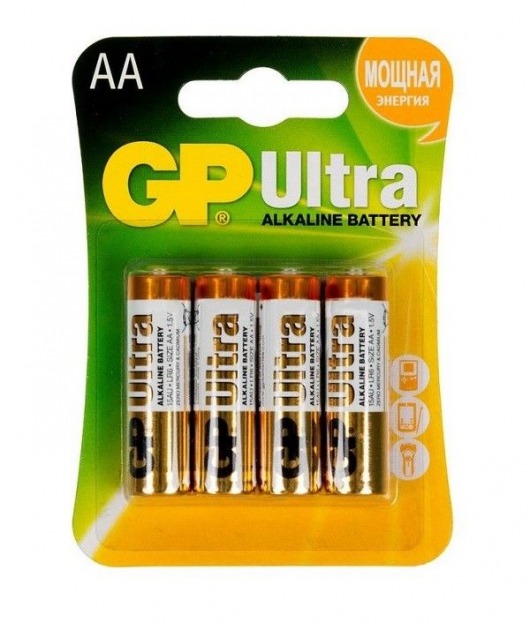 Батарейки алкалиновые GP Ultra Alkaline AA/LR6 - 4 шт. - Элементы питания - купить с доставкой в Кургане