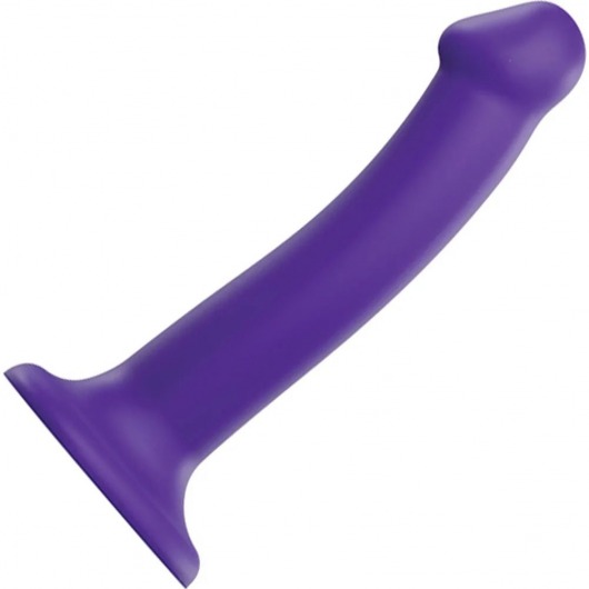 Фиолетовый фаллоимитатор-насадка Strap-On-Me Dildo Dual Density size M - 18 см. - Strap-on-me - купить с доставкой в Кургане